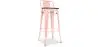 Buy Industrial Design Bar Stool with Backrest - Wood & Steel - 76cm - Metalix Pastel orange 59118 - in the EU