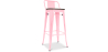 Buy Wooden Bistrot Metalix stool with small backrest - 76 cm Pink 59118 home delivery