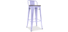 Buy Wooden Bistrot Metalix stool with small backrest - 76 cm Lavander 59118 - prices