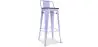 Buy Industrial Design Bar Stool with Backrest - Wood & Steel - 76cm - Metalix Lavander 59118 home delivery