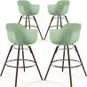 Buy Bar Stools Scandinavian Design - Dark Wood Legs - Pack of 4 - Skandiva Pastel green 61574 - in the EU
