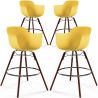 Buy Bar Stools Scandinavian Design - Dark Wood Legs - Pack of 4 - Skandiva Pastel yellow 61574 at MyFaktory