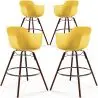 Buy Bar Stools Scandinavian Design - Dark Wood Legs - Pack of 4 - Skandiva Pastel yellow 61574 at MyFaktory