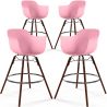 Buy Bar Stools Scandinavian Design - Dark Wood Legs - Pack of 4 - Skandiva Pink 61574 in the Europe