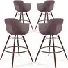 Buy Bar Stools Scandinavian Design - Dark Wood Legs - Pack of 4 - Skandiva Taupe 61574 with a guarantee