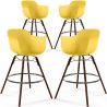 Buy Bar Stools Scandinavian Design - Dark Wood Legs - Pack of 4 - Skandiva Yellow 61574 - in the EU