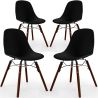 Buy Pack of 4 Dining Chairs - Scandinavian Design - Dark Wood Legs - Lumi Black 61578 - prices