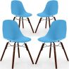 Buy Pack of 4 Dining Chairs - Scandinavian Design - Dark Wood Legs - Lumi Blue 61578 home delivery