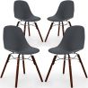 Buy Pack of 4 Dining Chairs - Scandinavian Design - Dark Wood Legs - Lumi Dark grey 61578 in the Europe