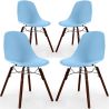 Buy Pack of 4 Dining Chairs - Scandinavian Design - Dark Wood Legs - Lumi Light blue 61578 at MyFaktory