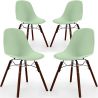 Buy Pack of 4 Dining Chairs - Scandinavian Design - Dark Wood Legs - Lumi Pastel green 61578 - in the EU