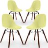 Buy Pack of 4 Dining Chairs - Scandinavian Design - Dark Wood Legs - Lumi Pastel yellow 61578 with a guarantee