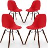 Buy Pack of 4 Dining Chairs - Scandinavian Design - Dark Wood Legs - Lumi Red 61578 in the Europe