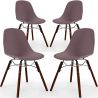 Buy Pack of 4 Dining Chairs - Scandinavian Design - Dark Wood Legs - Lumi Taupe 61578 at MyFaktory