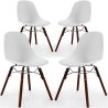 Buy Pack of 4 Dining Chairs - Scandinavian Design - Dark Wood Legs - Lumi White 61578 - in the EU