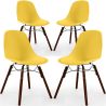 Buy Pack of 4 Dining Chairs - Scandinavian Design - Dark Wood Legs - Lumi Yellow 61578 with a guarantee