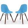 Buy Dining Chairs - Scandinavian Design - Dark Wood Legs - Pack of 2 - Lumi Blue 61577 in the Europe