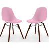 Buy Dining Chairs - Scandinavian Design - Dark Wood Legs - Pack of 2 - Lumi Pink 61577 home delivery