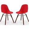 Buy Dining Chairs - Scandinavian Design - Dark Wood Legs - Pack of 2 - Lumi Red 61577 in the Europe