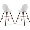 Buy Bar Stools - Scandinavian Design - Dark Wood Legs - Pack of 2 - Lumi White 61579 - in the EU