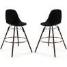 Buy Bar Stools - Scandinavian Design - Dark Wood Legs - Pack of 2 - Lumi Black 61579 - prices