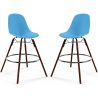 Buy Bar Stools - Scandinavian Design - Dark Wood Legs - Pack of 2 - Lumi Blue 61579 at MyFaktory