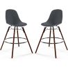 Buy Bar Stools - Scandinavian Design - Dark Wood Legs - Pack of 2 - Lumi Dark grey 61579 in the Europe