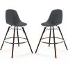 Buy Bar Stools - Scandinavian Design - Dark Wood Legs - Pack of 2 - Lumi Dark grey 61579 in the Europe