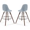 Buy Bar Stools - Scandinavian Design - Dark Wood Legs - Pack of 2 - Lumi Light grey 61579 home delivery