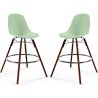 Buy Bar Stools - Scandinavian Design - Dark Wood Legs - Pack of 2 - Lumi Pastel green 61579 with a guarantee