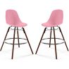 Buy Bar Stools - Scandinavian Design - Dark Wood Legs - Pack of 2 - Lumi Pink 61579 - prices