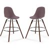 Buy Bar Stools - Scandinavian Design - Dark Wood Legs - Pack of 2 - Lumi Taupe 61579 in the Europe