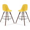 Buy Bar Stools - Scandinavian Design - Dark Wood Legs - Pack of 2 - Lumi Yellow 61579 home delivery