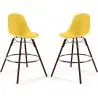 Buy Bar Stools - Scandinavian Design - Dark Wood Legs - Pack of 2 - Lumi Yellow 61579 in the Europe