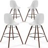 Buy Dining Stool - Scandinavian Design - Dark Wood Legs - Pack of 4 - Lumi White 61580 - in the EU