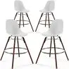 Buy Dining Stool - Scandinavian Design - Dark Wood Legs - Pack of 4 - Lumi White 61580 - in the EU