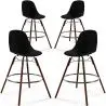 Buy Dining Stool - Scandinavian Design - Dark Wood Legs - Pack of 4 - Lumi Black 61580 - prices