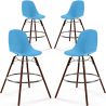 Buy Dining Stool - Scandinavian Design - Dark Wood Legs - Pack of 4 - Lumi Blue 61580 at MyFaktory