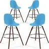 Buy Dining Stool - Scandinavian Design - Dark Wood Legs - Pack of 4 - Lumi Blue 61580 at MyFaktory