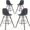 Buy Dining Stool - Scandinavian Design - Dark Wood Legs - Pack of 4 - Lumi Dark grey 61580 in the Europe