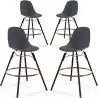 Buy Dining Stool - Scandinavian Design - Dark Wood Legs - Pack of 4 - Lumi Dark grey 61580 in the Europe