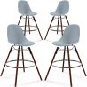 Buy Dining Stool - Scandinavian Design - Dark Wood Legs - Pack of 4 - Lumi Light grey 61580 home delivery