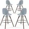 Buy Dining Stool - Scandinavian Design - Dark Wood Legs - Pack of 4 - Lumi Light grey 61580 home delivery