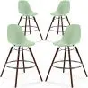 Buy Dining Stool - Scandinavian Design - Dark Wood Legs - Pack of 4 - Lumi Pastel green 61580 with a guarantee