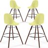 Buy Dining Stool - Scandinavian Design - Dark Wood Legs - Pack of 4 - Lumi Pastel yellow 61580 - in the EU