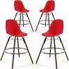 Buy Dining Stool - Scandinavian Design - Dark Wood Legs - Pack of 4 - Lumi Red 61580 at MyFaktory