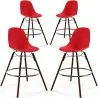 Buy Dining Stool - Scandinavian Design - Dark Wood Legs - Pack of 4 - Lumi Red 61580 at MyFaktory