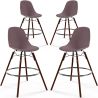 Buy Dining Stool - Scandinavian Design - Dark Wood Legs - Pack of 4 - Lumi Taupe 61580 in the Europe