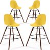 Buy Dining Stool - Scandinavian Design - Dark Wood Legs - Pack of 4 - Lumi Yellow 61580 home delivery