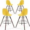 Buy Dining Stool - Scandinavian Design - Dark Wood Legs - Pack of 4 - Lumi Yellow 61580 in the Europe
